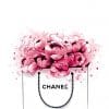 tableau illustration sac Chanel et roses rouges 7678935131728