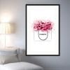 tableau illustration sac Chanel et roses rouges 7678935131728