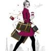 tableau photo vertical femme shopping 9913775921265