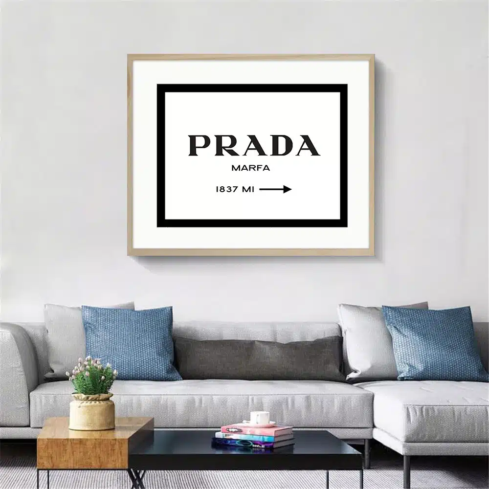 tableau cadre Prada Marfa affiche