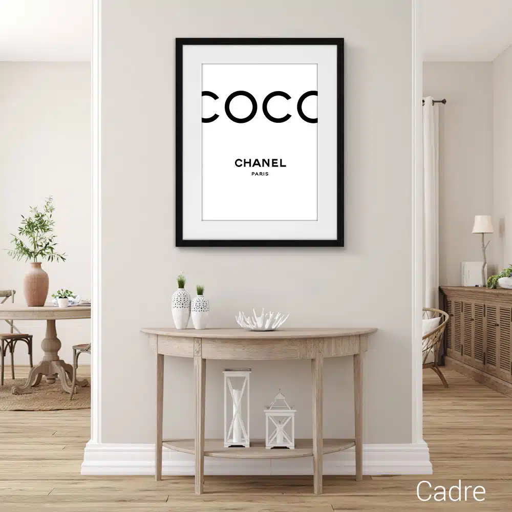 tableau Coco Chanel Mademoiselle cadre toile