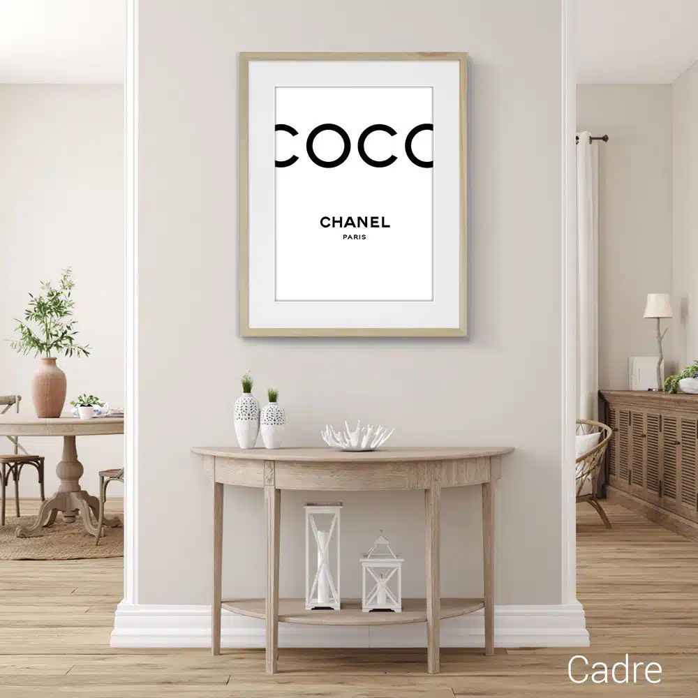 tableau Coco Chanel Mademoiselle cadre toile