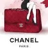 tableau photo illustration sac Chanel rouge Affiche