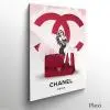 tableau photo illustration sac Chanel rouge sur plexi