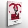 tableau photo illustration sac Chanel rouge sur toile