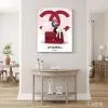 tableau photo illustration sac Chanel rouge sur toile