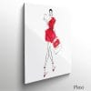 tableau photo Valentino cadre illustration petite robe rouge