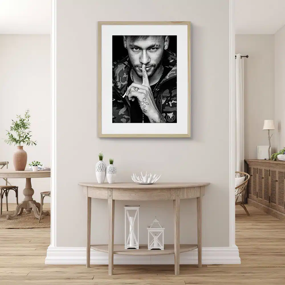 tableau photo cadre toile plexi Portrait Neymar JR au PSG 2022