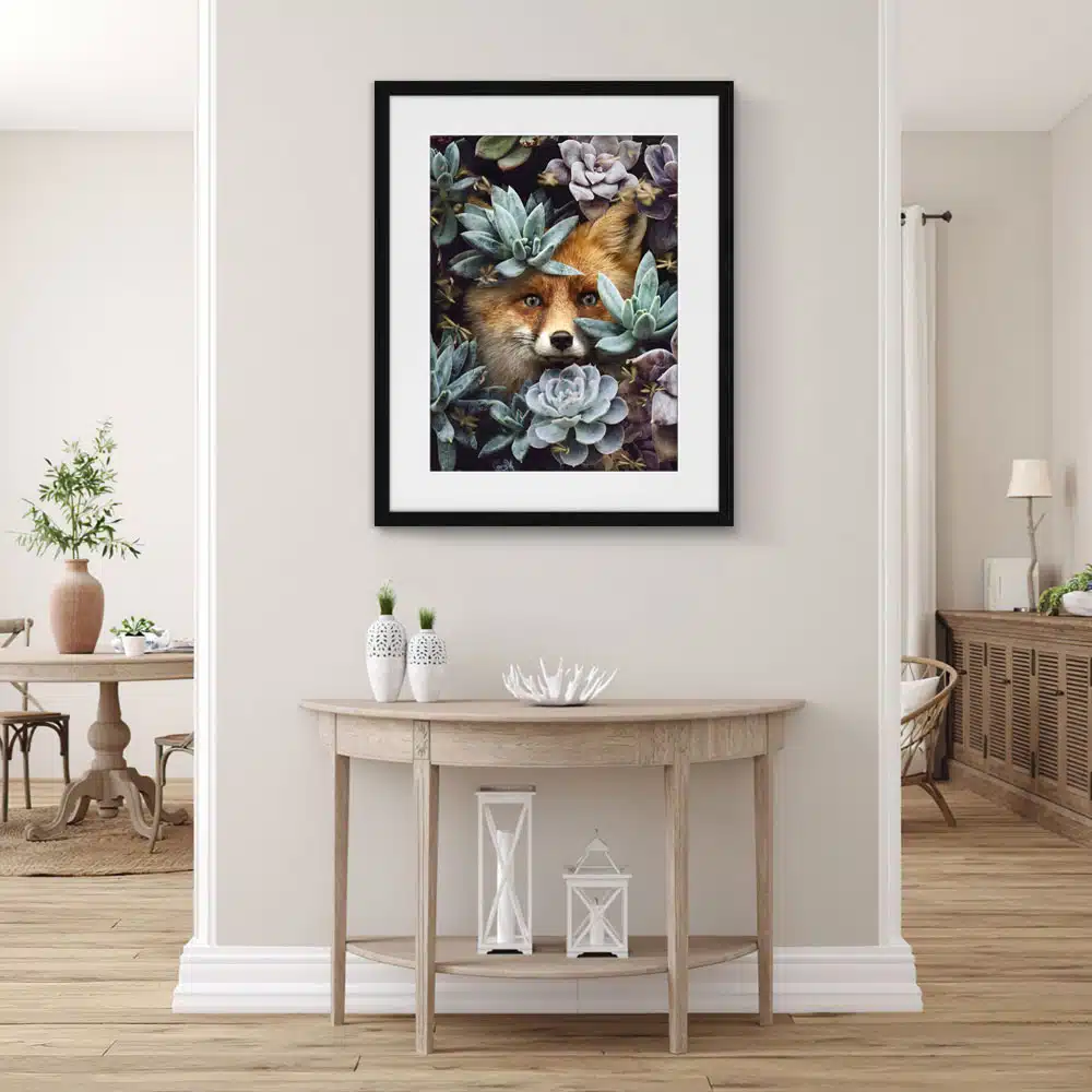 tableau photo cadre toile plexi Renard