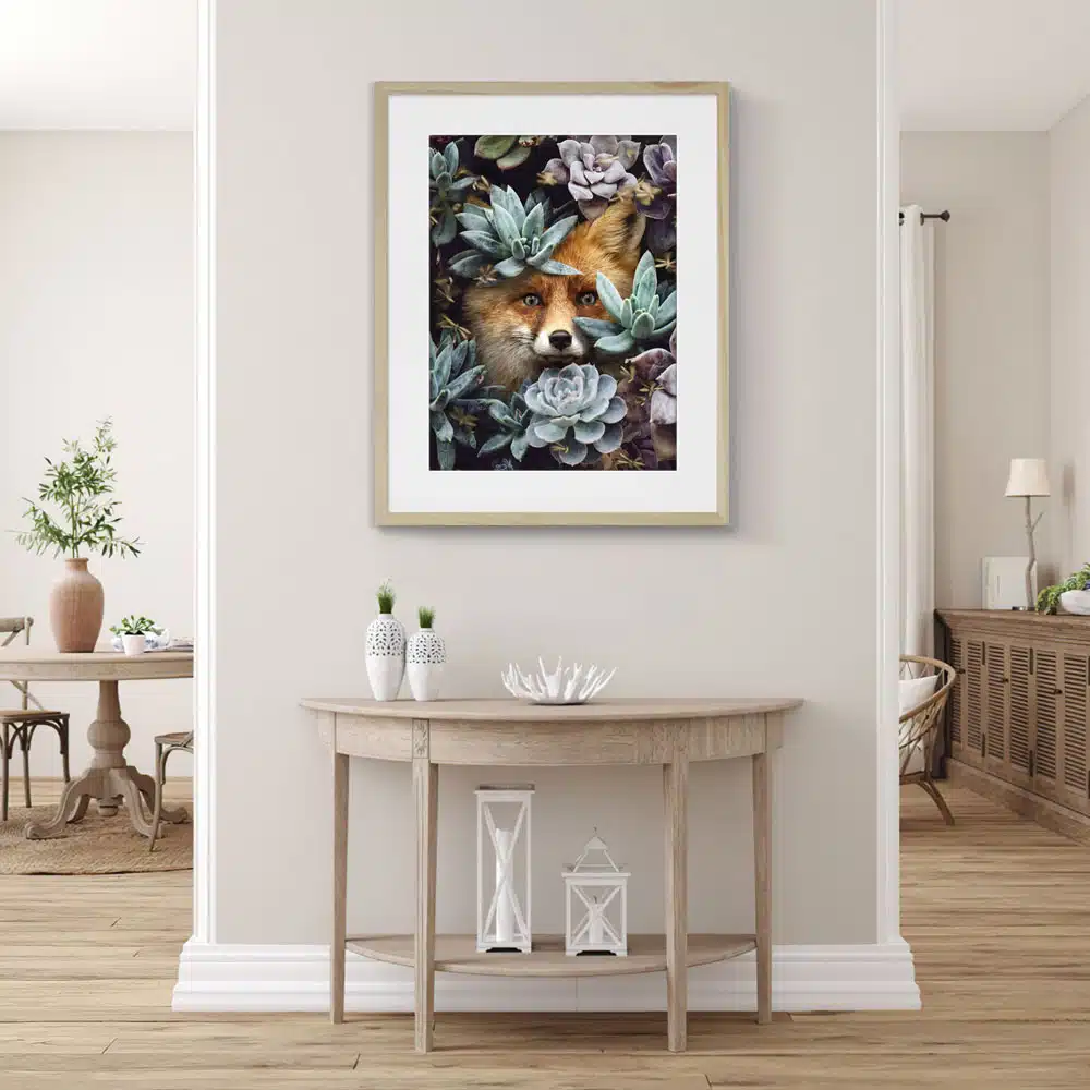 tableau photo cadre toile plexi Renard