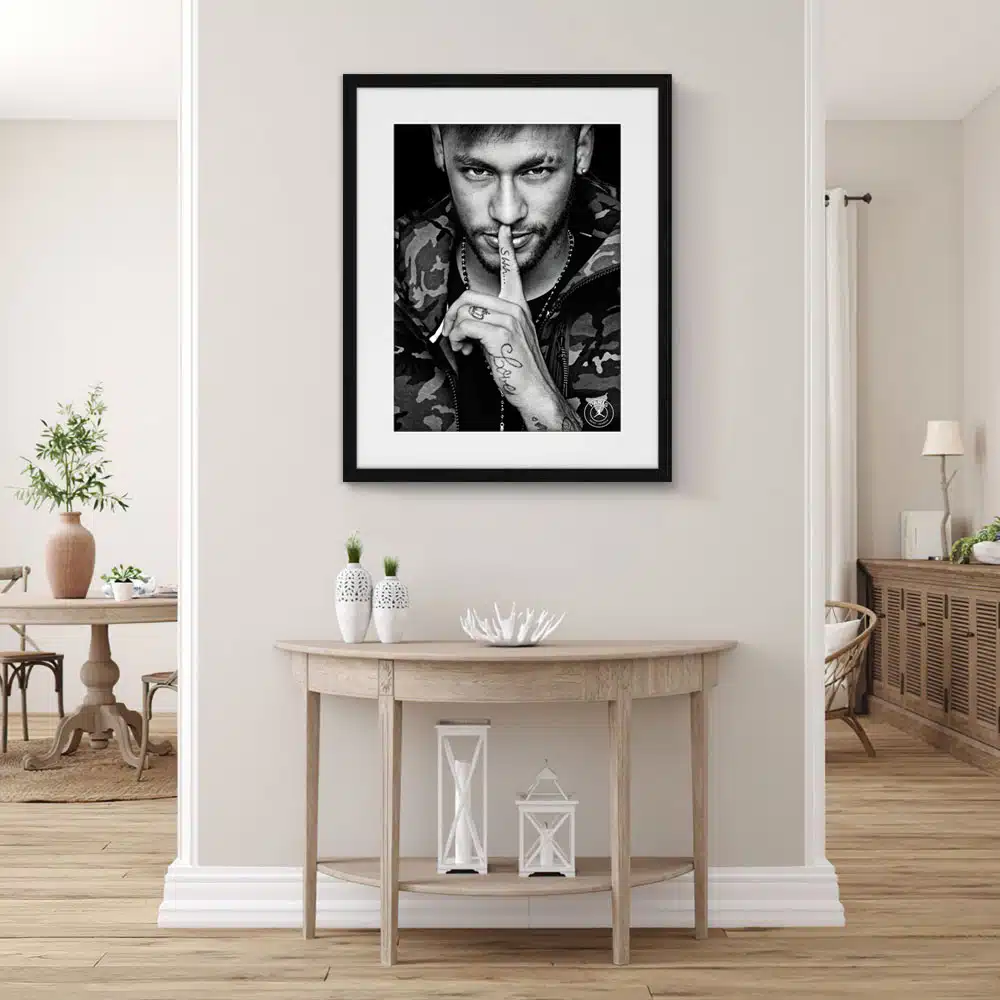tableau photo cadre toile plexi Portrait Neymar JR au PSG 2022