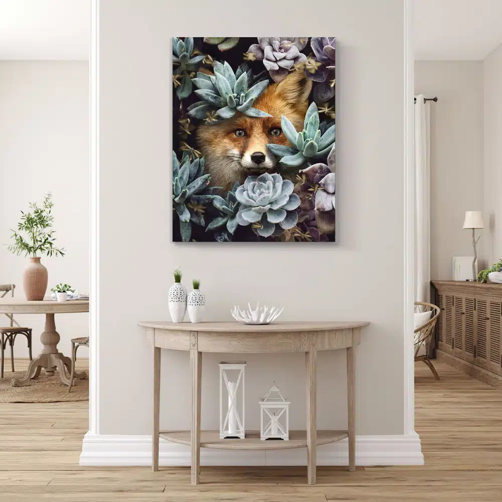 tableau photo cadre toile plexi Renard