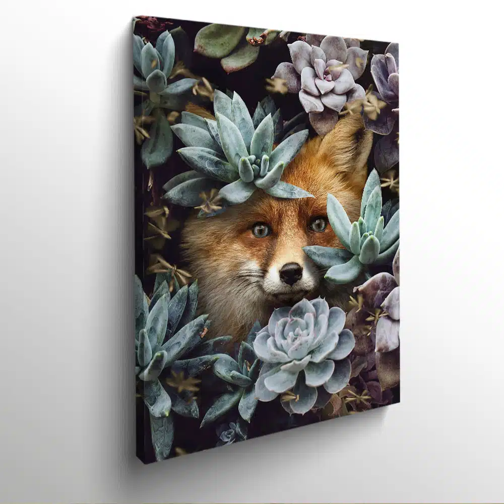 tableau photo cadre toile plexi Renard